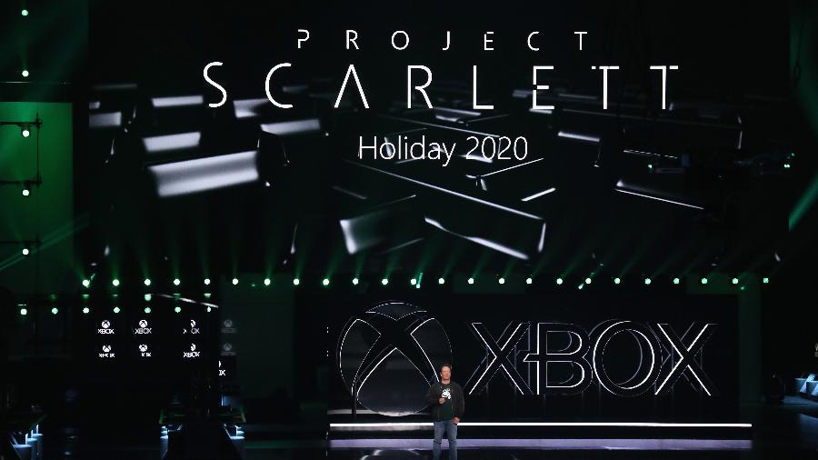 Phil Spencer apresentou os detalhes do sucessor do Xbox One na E3 2019 - Christian Petersen/AFP
