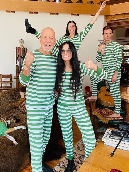 Bruce Willis, Demi Moore em festa do pijama - Reprodução/Instagram