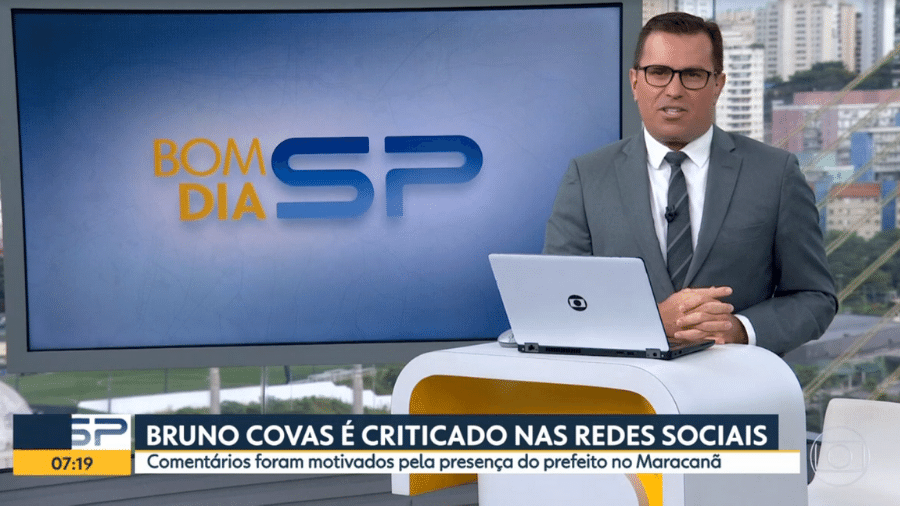 Na manhã de hoje, Rodrigo Bocardi comentou post de Covas respondendo a críticas por ida ao Maracanã - Reprodução/TV Globo