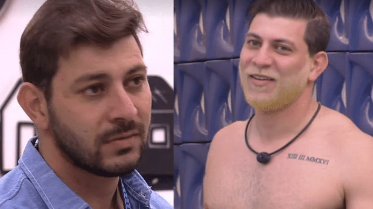 BBB 21: Caio antes e depois de descolorir a barba - Reprodução / Globoplay - Reprodução / Globoplay