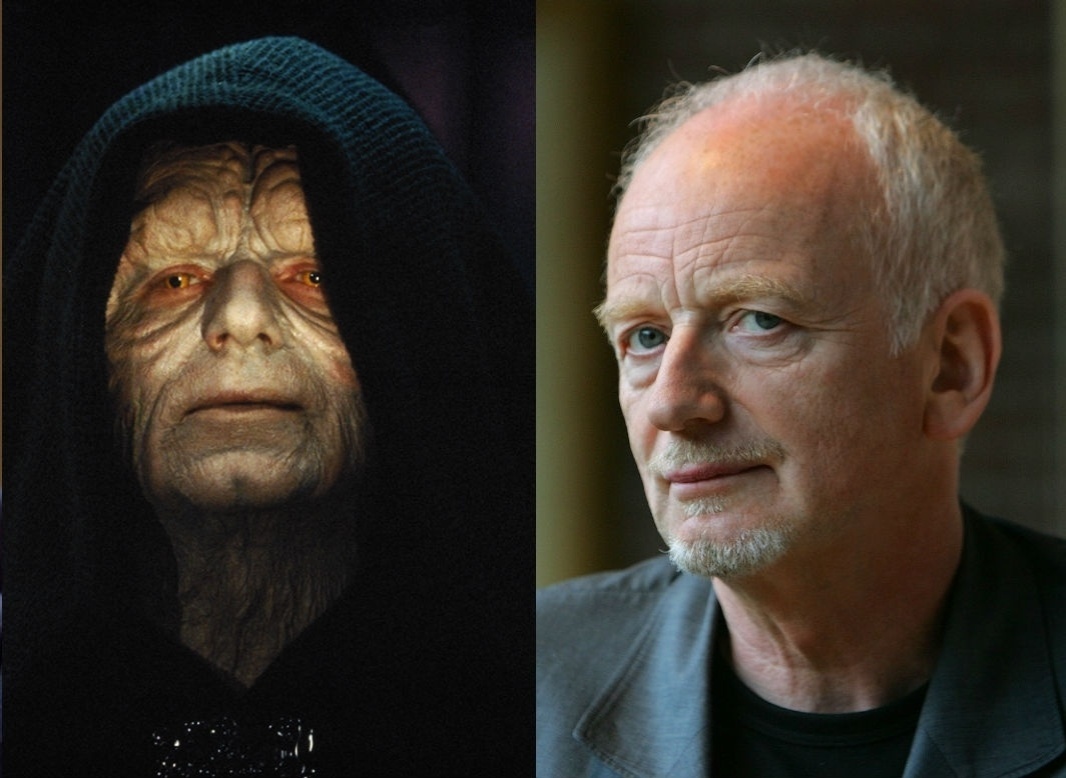 O antes e depois do ator Ian Mcdiarmid, o Darth Sidious de "Star Wars" - Montagem/Reprodução