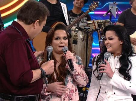 Maiara e Maraisa se emocionam no "Domingão do Faustão" - Reprodução/TV Globo