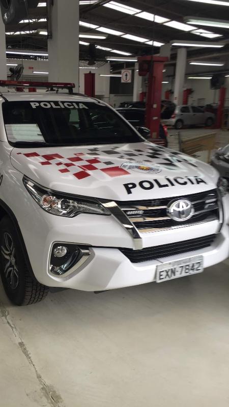 blindagem parcial PM Polícia Militar SP viatura Toyota Hilux SW4 Totality blindadora dianteira - Divulgação - Divulgação