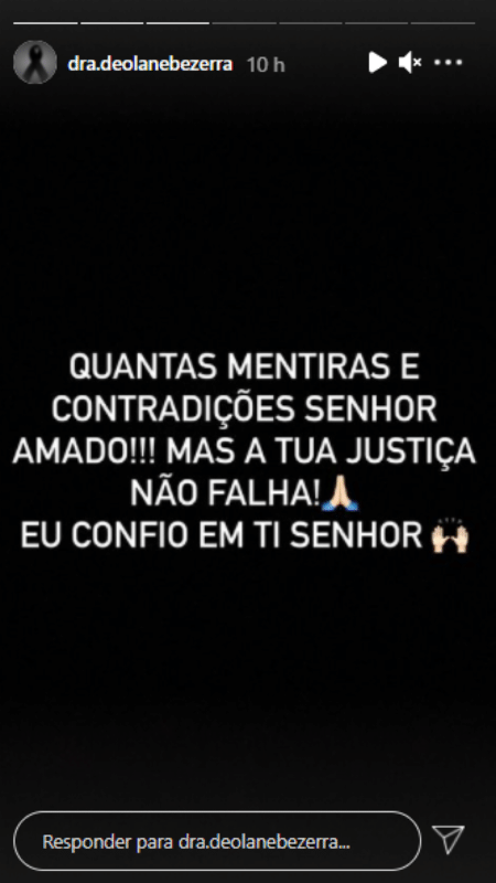 Story de Deolane Bezerra, viúva de MC Kevin - Reprodução/Instagram - Reprodução/Instagram