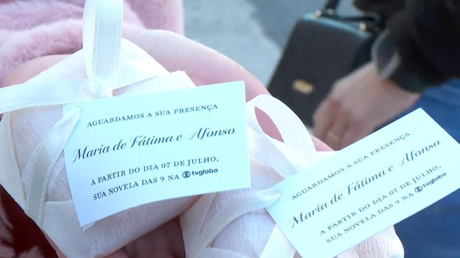 Globo distribui convite e bem casado em São Paulo pelo casamento de Fátima - Reprodução/Globoplay