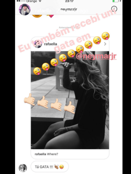 A irmã de Neymar, Rafaella brincou com elogio do jogador a modelo - Reprodução/Instagram - Reprodução/Instagram