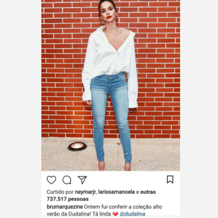 Neymar curte foto de Bruna Marquezine - Reprodução/Instagram