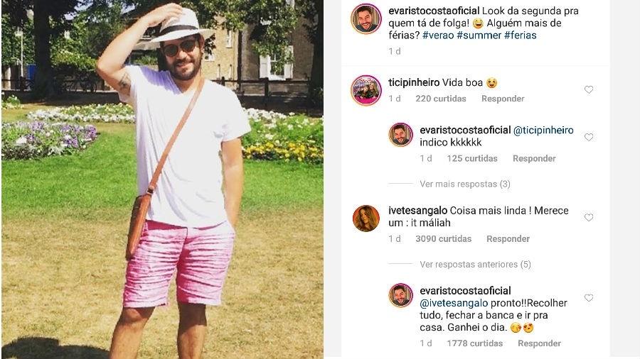 Evaristo Costa ganha elogio de Ivete Sangalo - Reprodução/Instagram