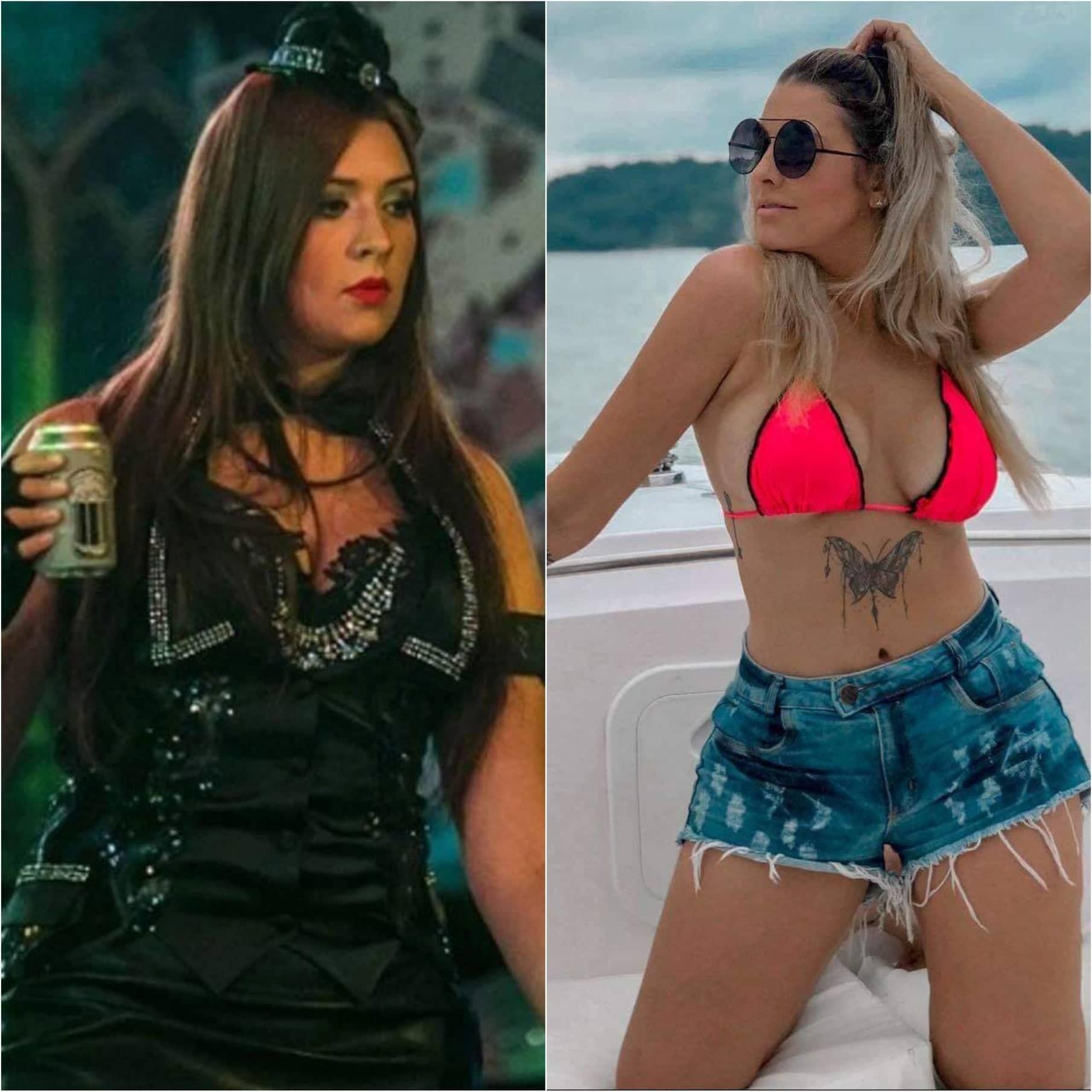 Ex-participante do reality show em "BBB15", Tamires Peloso surpreendeu seguidores com mudanças no corpo após 15 dias de dieata, logo depois de deixar a casa. Ela perdeu 14 quilos. - Reprodução/TV Globo/Instagram Montagem/UOL
