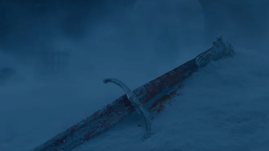 A espada de Jon Snow, abandonada, em teaser de "Game of Thrones" - Reprodução/YouTube