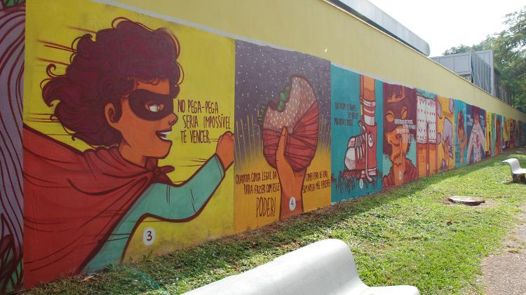Desenhos do livro de rua "O Menino Invisível", em Brasília - Divulgação - Divulgação