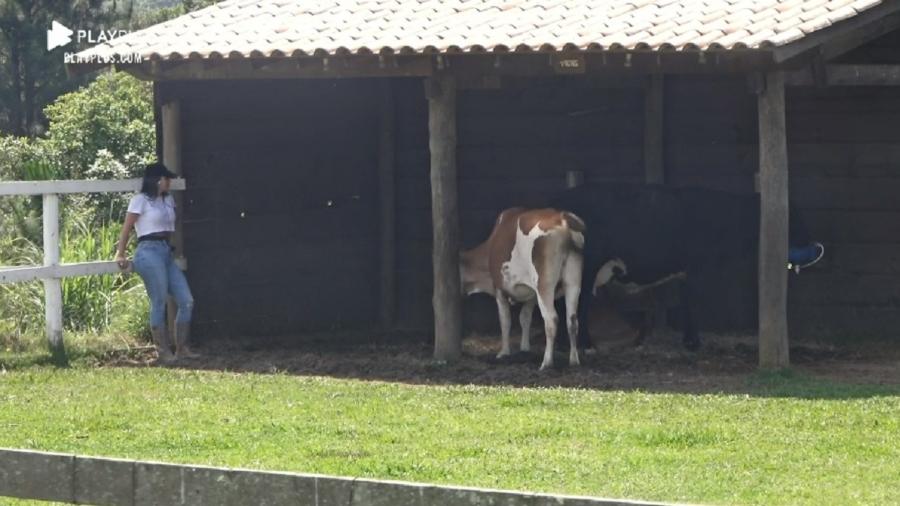 A Fazenda 2020: Victória Villarim conversa com animais em dia de roça - Reprodução/RecordTV