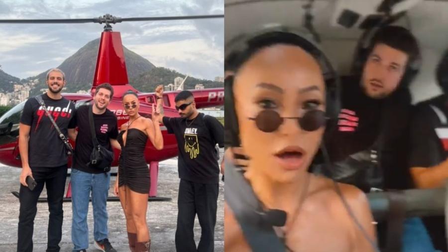 Sabrina Sato foi de helicóptero para o Rock in Rio e registrou todo o trajeto - Reprodução/ Instagram