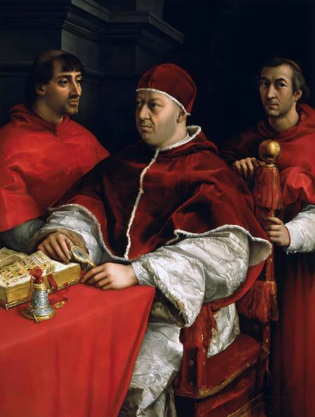 Retrato do papa Leão 10 com os cardeais Giulio de' Medici e Luigi de' Rossi Retrato do papa Leão 10 com os cardeais Giulio de' Medici e Luigi de' Rossi