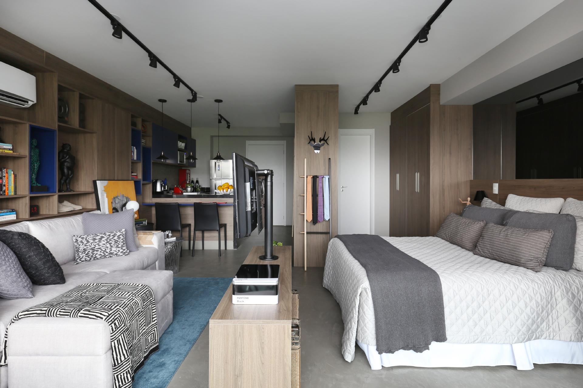 Fotos: Três em um: sala, quarto e cozinha em um espaço confortável de ...