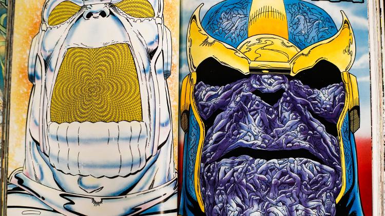 Thanos em trecho da minissérie "Desafio Infinito" - Lucas Lima/UOL - Lucas Lima/UOL