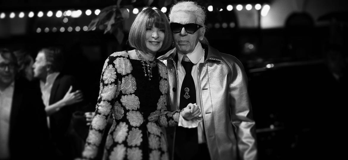 Anna Wintour e Karl Lagerfeld: a chefe Met Gala escolheu homenagear o designer na edição 2023 da exposição e do baile - Mike Marsland/WireImage