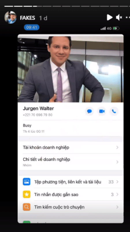 Perfil fake com foto do jornalista Dony de Nuccio - Reprodução/Instagram - Reprodução/Instagram