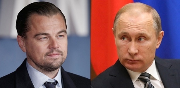 O ator Leonardo DiCaprio e o presidente russo russo Vladimir Putin - Montagem/Reprodução/Getty