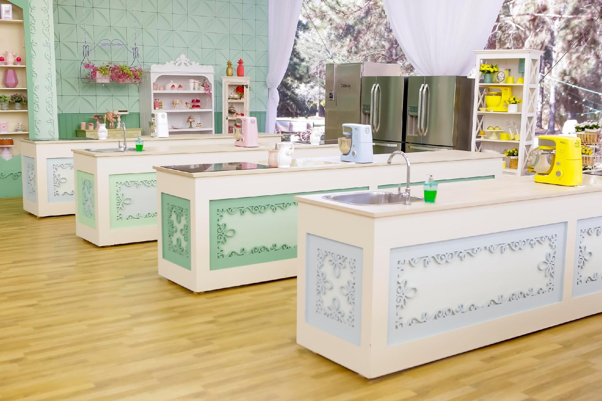 Cenário da quarta temporada do "Bake Off Brasil", reality culinário do SBT - Gabriel Cardoso/SBT