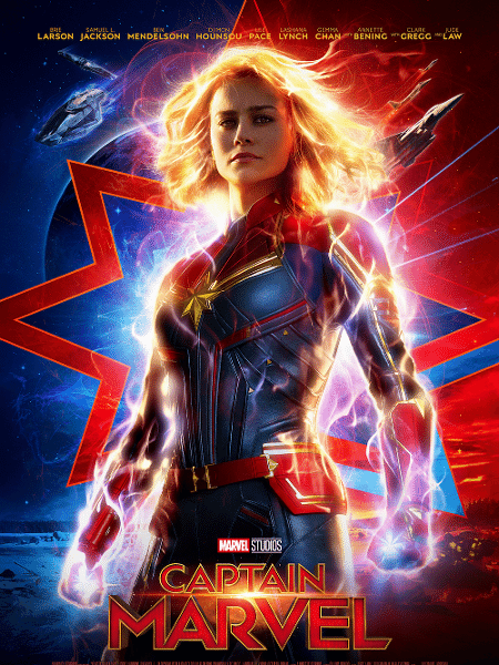 Brie Larson em pôster de "Capitã Marvel" - Reprodução