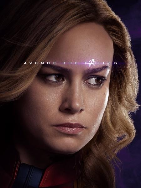 Brie Larson como Capitã Marvel no pôster de "Vingadores: Ultimato" - Divulgação