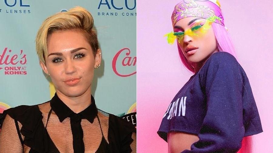 Fãs estão na torcida para uma parceria entre Miley Cyrus e Pabllo Vittar - Montagem UOL