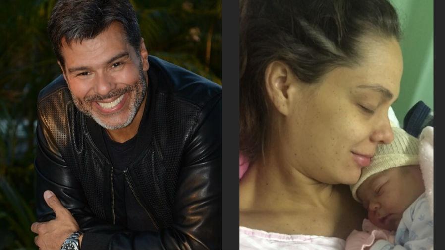 Mauricio Mattar e a esposa do ator, Shay Dufau, com a filha recém-nascida - Reprodução/Instagram