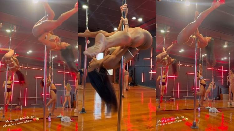 Gracyanne Barbosa fez aula de pole dance após separação de Belo
