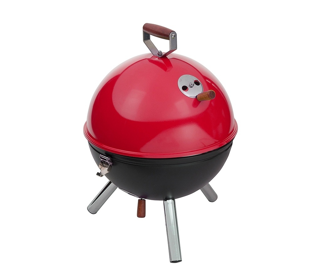 A mini churrasqueira Ball é indicada para quem não tem muito espaço em casa. O equipamento conta com uma grelha com alça, tampa, duas aberturas para ventilação e dois fechos para proteção. Disponível nas cores verde, vermelho e preto, o  item está à venda na Etna (www.etna.com.br) por R$ 149,90 - Divulgação