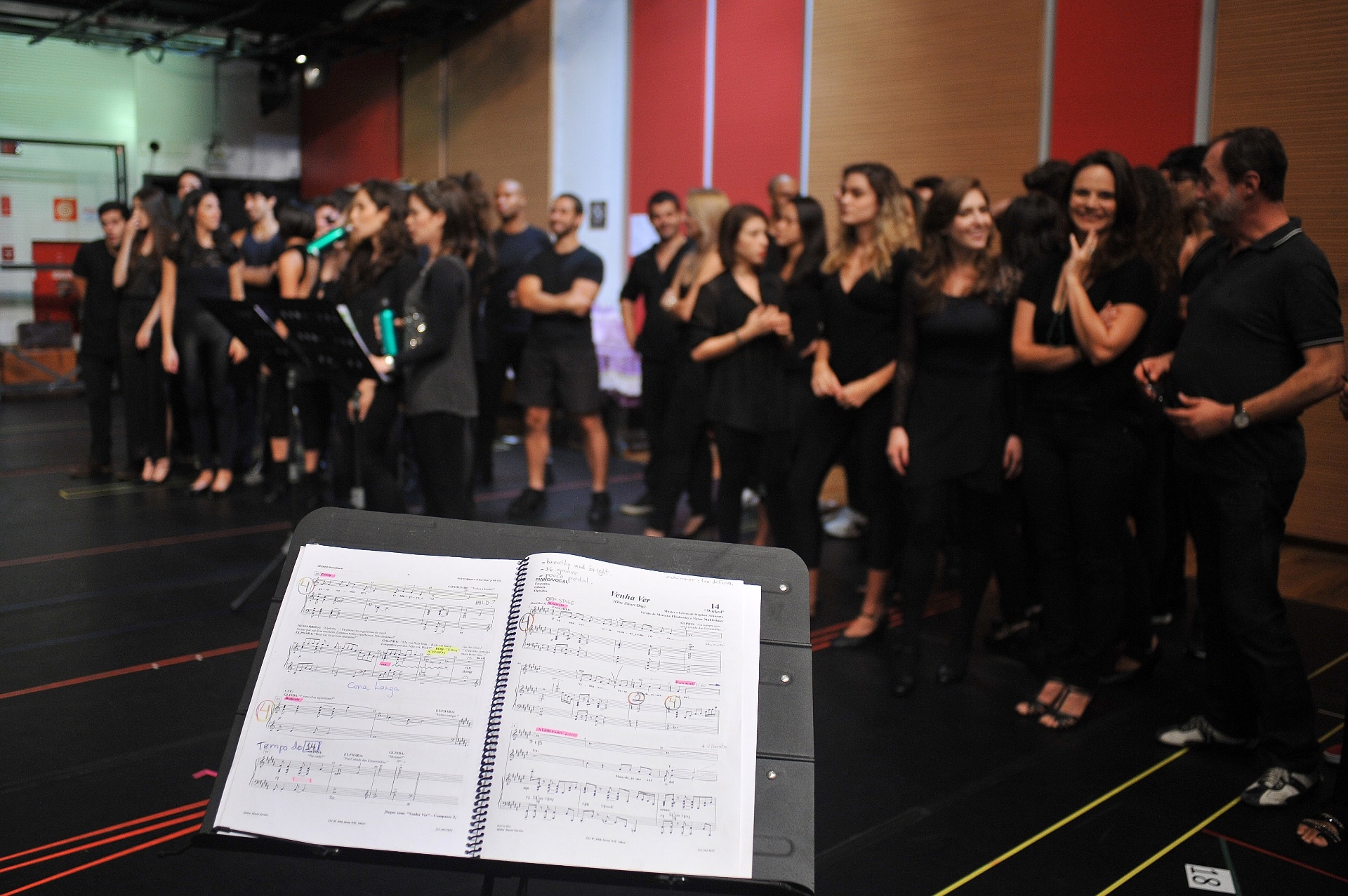 14.jan.2016 - Ensaio do elenco do musical "Wicked - A História Não Contada das Bruxas de Oz", em São Paulo - Reinaldo Canato/UOL