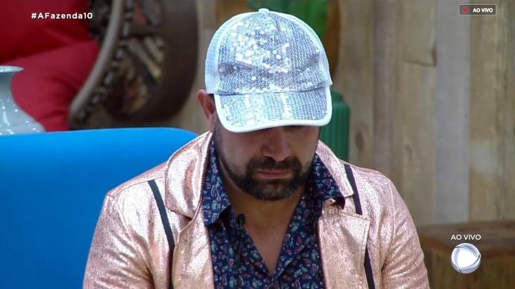 Evandro emocionado - Reprodução/RecordTV - Reprodução/RecordTV