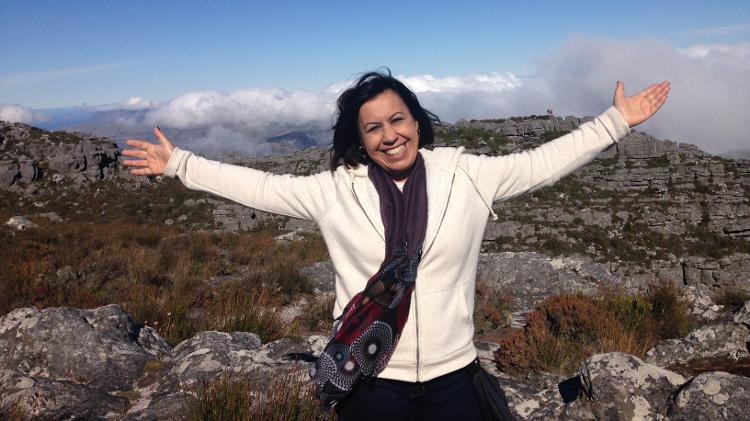 Jussara na Table Mountain, montanha na África do Sul - Arquivo pessoal