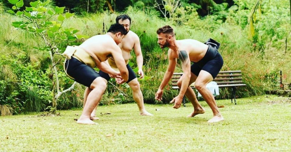 Rodrigo Hilbert luta sumô para o Tempero de Família