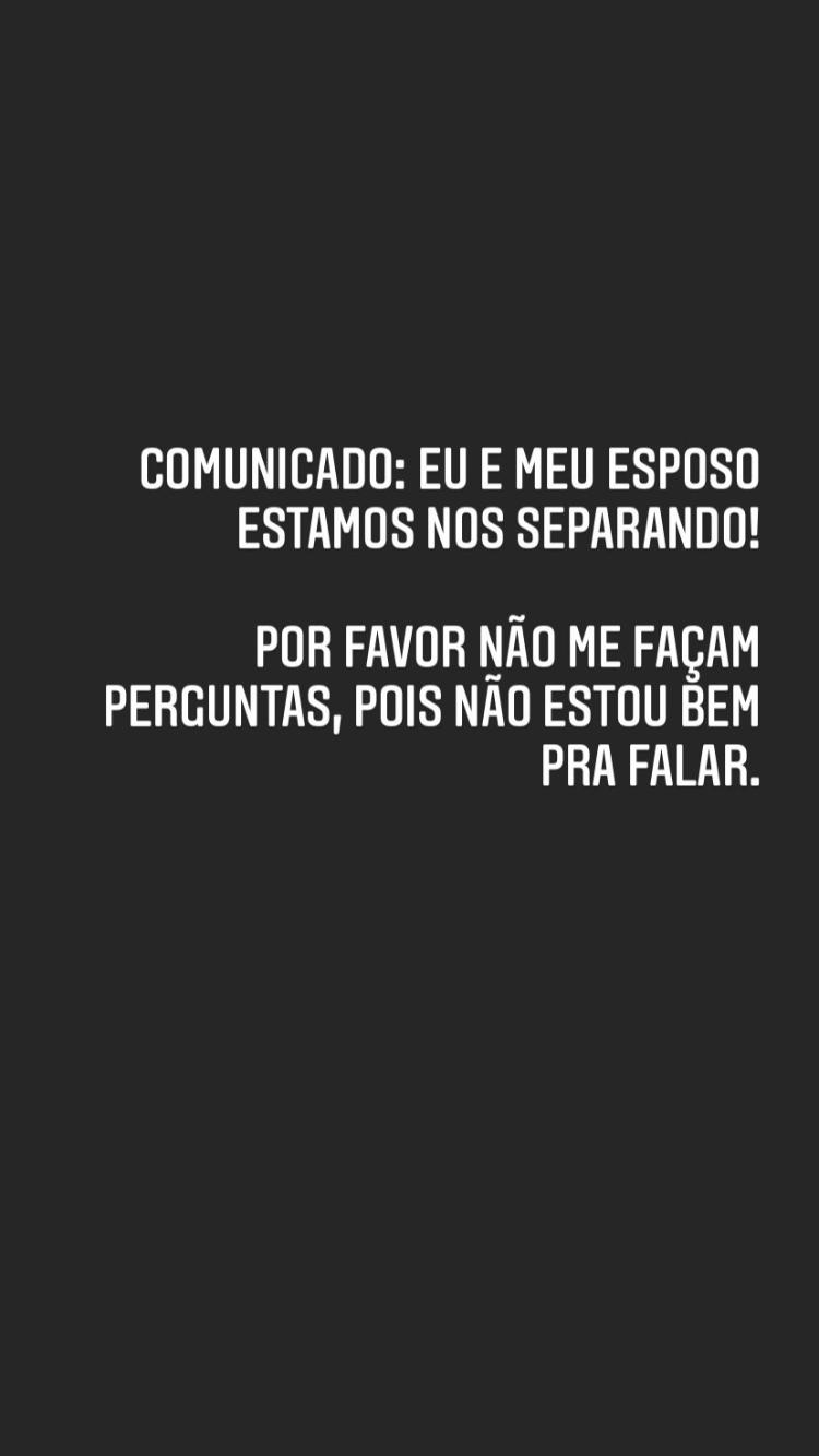 Andressa Urach anuncia o fim do casamento com Thiago Lopes - Reprodução/Instagram - Reprodução/Instagram