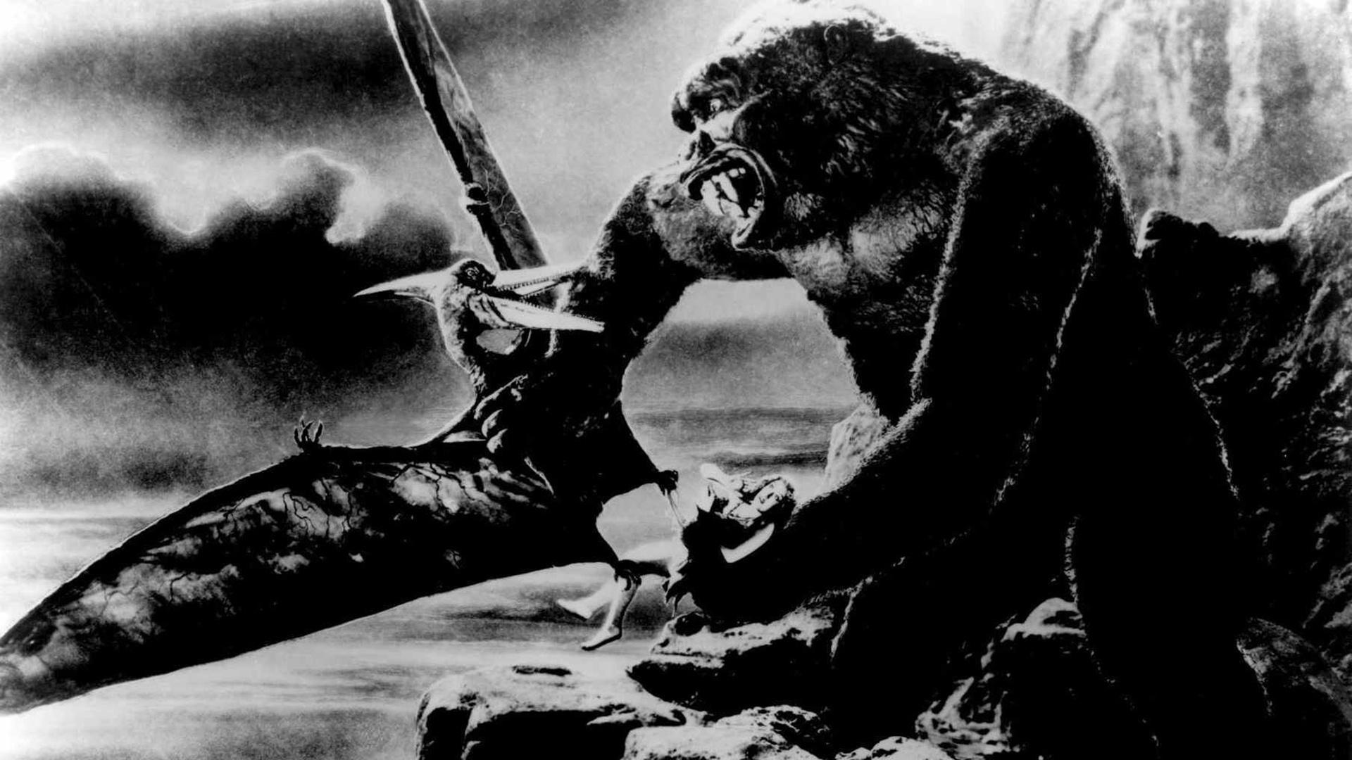 Cena do filme "King Kong" (1933), de Merian C. Cooper e Ernest B. Schoedsack - Reprodução