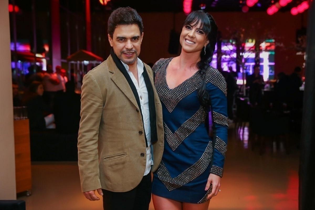 Zezé di Camargo e a namorada, Graciele Lacerda, marcam presença no aniversário de 40 anos do ex-jogador de futebol e comentarista do "Jogo Aberto" Denilson - Manuela Scarpa/Brazil News