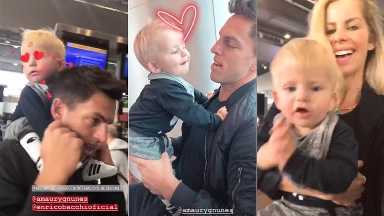 Amaury, Enrico e Karina Bacchi - Reprodução/Instagram - Reprodução/Instagram