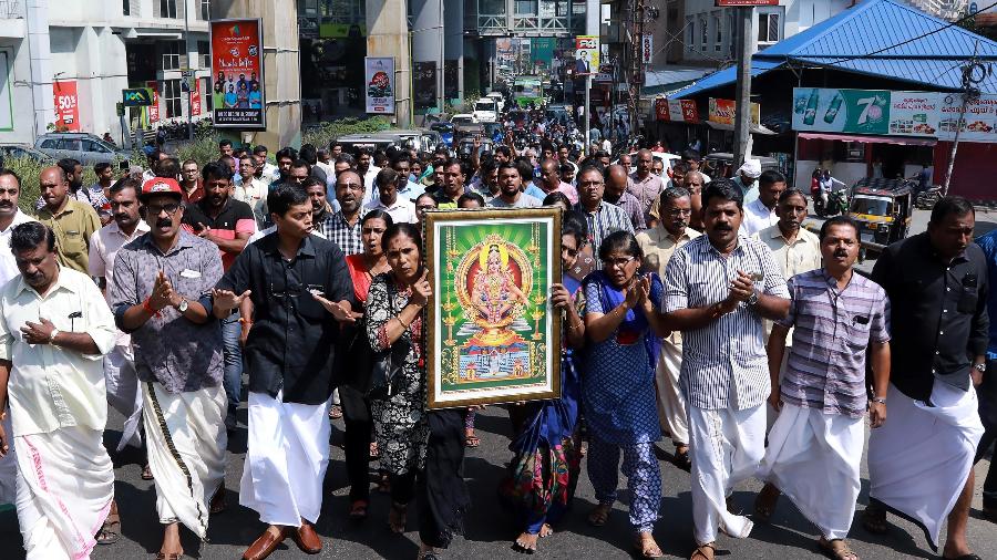 A entrada de duas mulheres no templo indiano causou ondas de protestos no estado de Kerala - AFP
