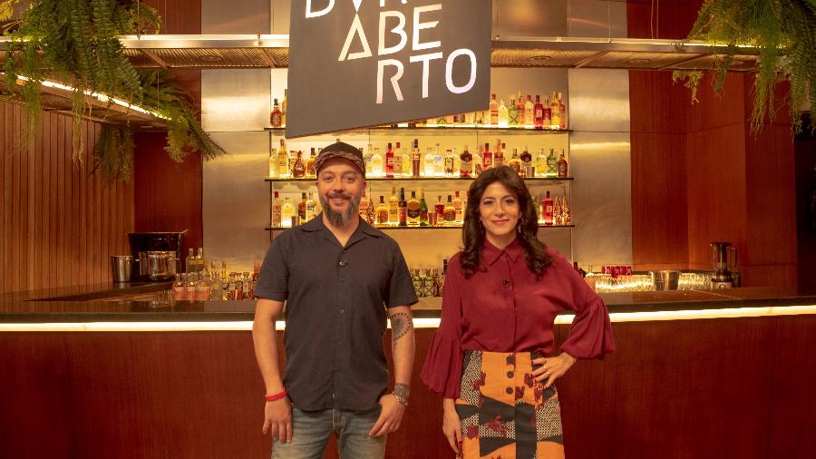 Marina Person e Márcio Silva no reality "Bar Aberto", da Band - Divulgação