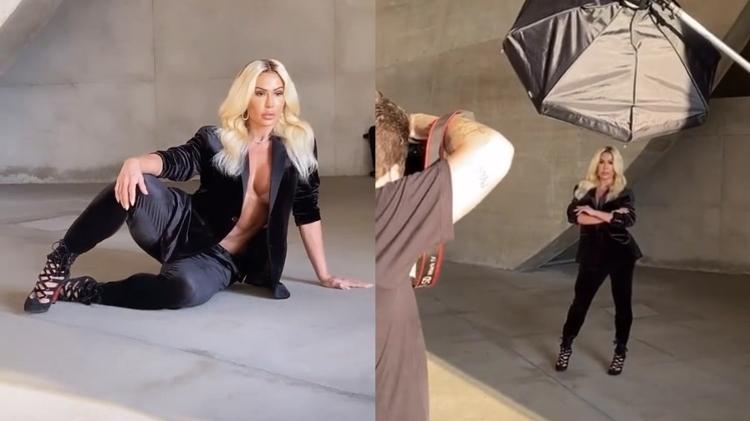 Gracyanne exibiu cabelo loiro durante ensaio fotográfico - Reprodução/Instagram - Reprodução/Instagram