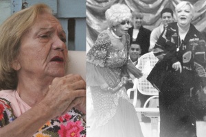 Isa Rodrigues, à esquerda, em foto do livro e ao lado de Dercy Gonçalves - Reprodução - Reprodução