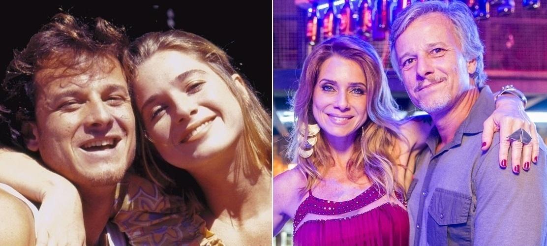 "Sol Nascente" trouxe de volta um casal ilustre da ficção ao reunir Letícia Spiller e Marcello Novaes como Lenita e Vittorio. Os dois marcaram época como Raí e Babalu em "Quatro por Quatro", novela que rendeu um casamento e um filho para os atores - Montagem UOL/divulgação