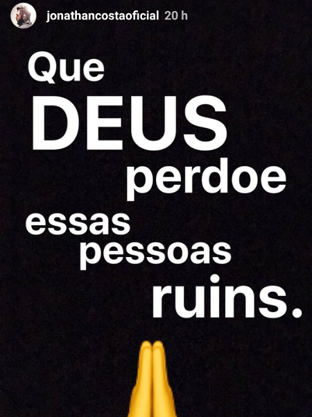 Jonathan Costa publica mensagem após crítica de Antônia Fontenelle - Reprodução/Instagram - Reprodução/Instagram