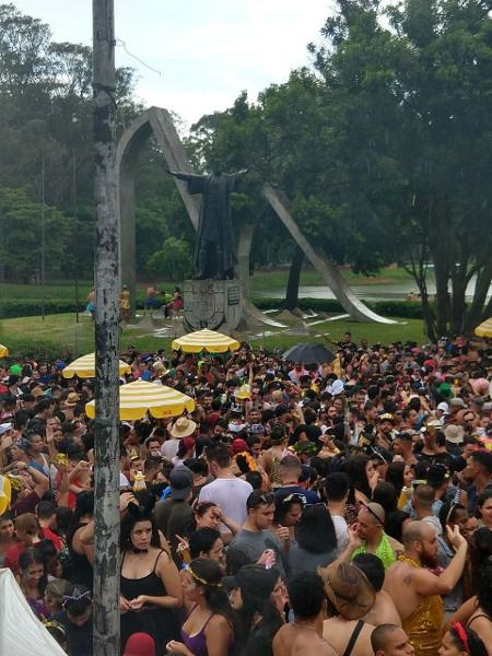 Monumento no Ibirapuera invadido pelos foliões - Patricia Larsen/UOL