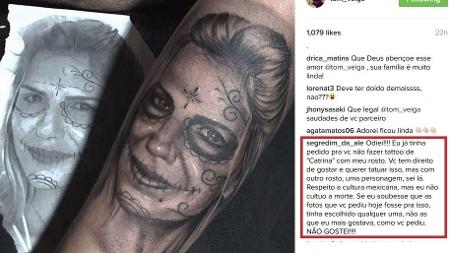 Tom Veiga fez uma tatuagem em homenagem a então mulher, Ale Veiga; mas ela detestou - Reprodução/Instagram