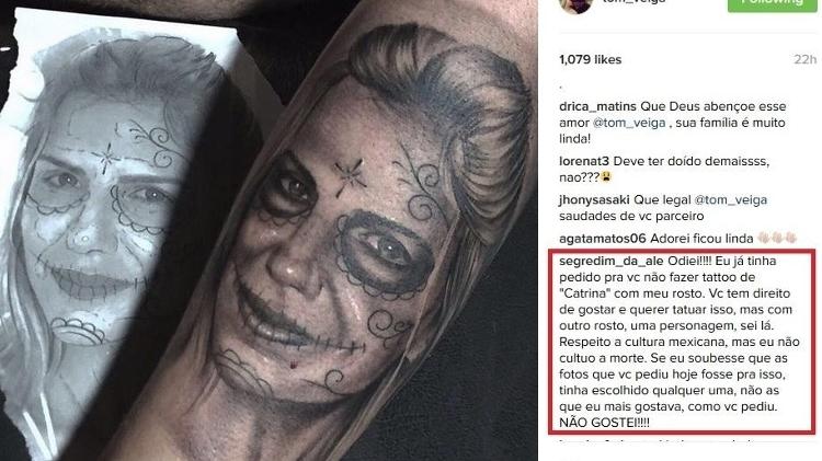 Tom Veiga fez uma tatuagem em homenagem a então mulher, Ale Veiga; mas ela detestou - Reprodução/Instagram