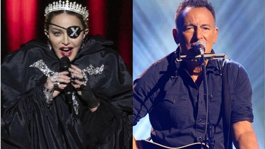 Madonna e Bruce Springsteen - Getty Images/Montagem