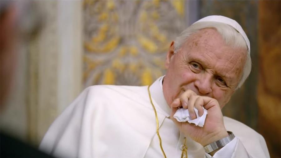 Anthony Hopkins interpretou Bento XVI em "Dois Papas" - Reprodução