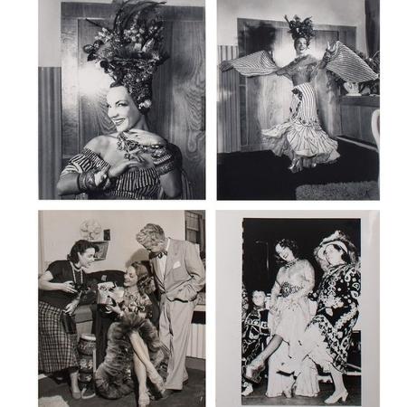Carmen Miranda nos bastidores do London Palladium, em maio de 1948 - Coleção Haroldo Coronel/Divulgação - Coleção Haroldo Coronel/Divulgação